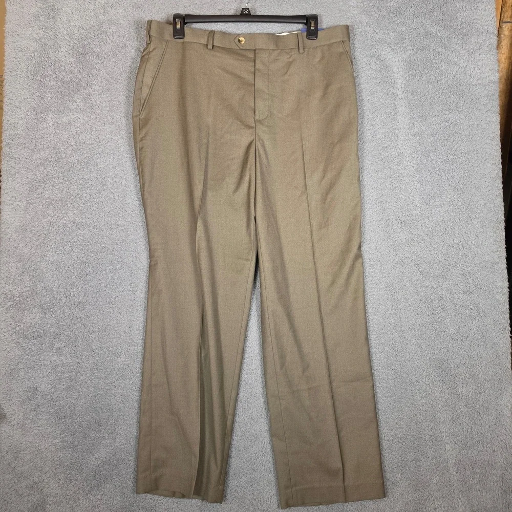 Croft Barrow Dress Pants Mens 40x32 Brown New Classic‎ Fit True Comfort NEW